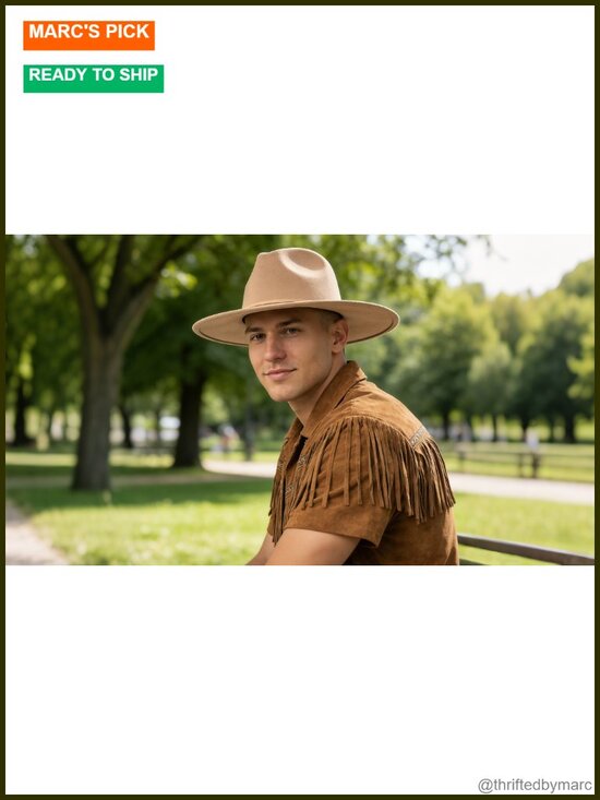 Classic Wide Brim Fedora Hat Suede Adjustable Strap